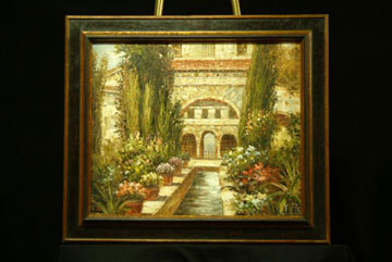 Framed canvas piece