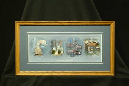 Historic Elkader churches commemorative anniversary print