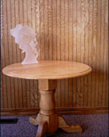 Handmade round wood table