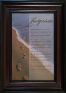 Framed inspirational print — Footprints