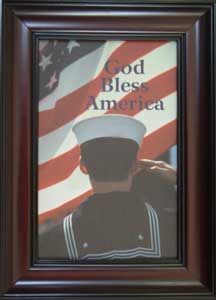 Framed inspirational print — God Bless America