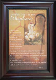 Framed inspirational print — Psalm 23, The Lord is My Shepherd