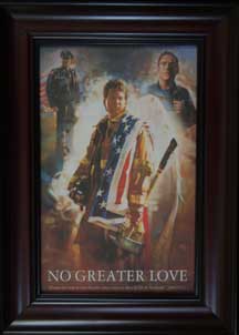 Framed inspirational print — No Greater Love (Fireman, Police, EMT)